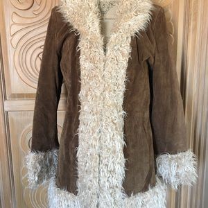 Coats | Giacca Suede And Faux Fur Coat 